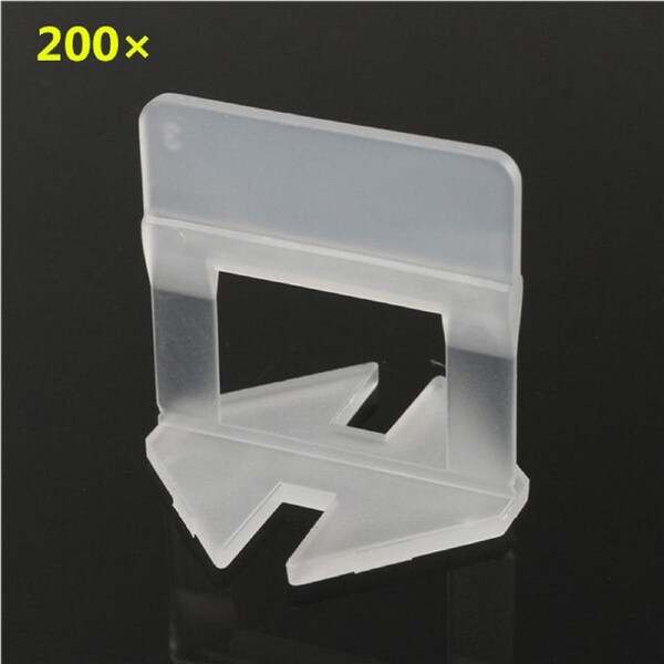 200Pcs 1mm Tile Tiling Leveling Levelling System Floor Spacer Plastic Clip Tool