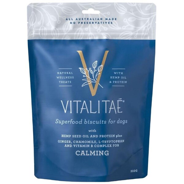 Vitalitae Dog 350g Biscuits Calming w/ Hemp Oil/Protein Pet Food Healthy Treats