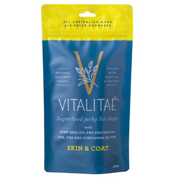 Vitalitae Dog/Pet 150g Jerky Skin/Coat w/ Hemp Oil/Protein Healthy Food Treats