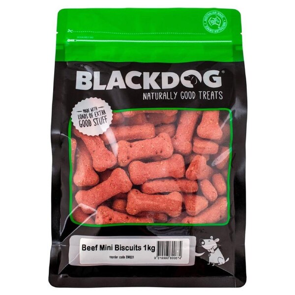 Blackdog 1kg Mini Beef Biscuits Dog/Puppy Pet Healthy Oven Baked Chew Food/Treat