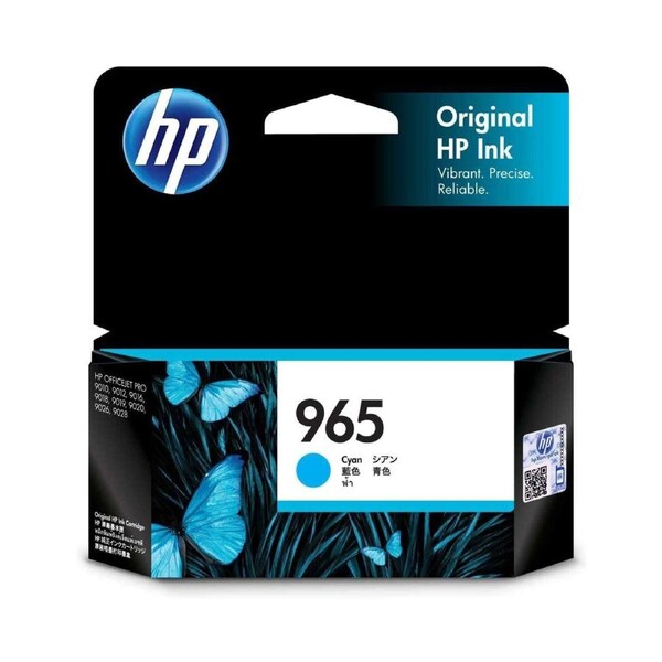 Original HP 965 Cyan Ink Cartridge Toner Officejet 3JA77AA
