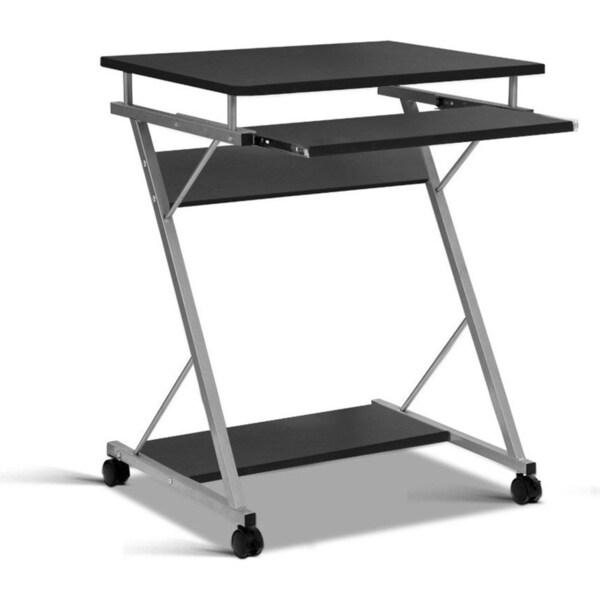 Metal Pull Out Computer Table Desk - Black