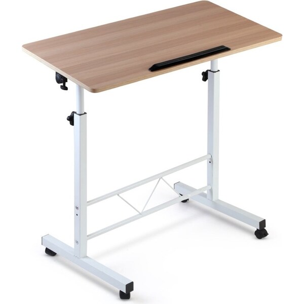 Portable Laptop Notebook Adjustable Height Desk - Light Wood