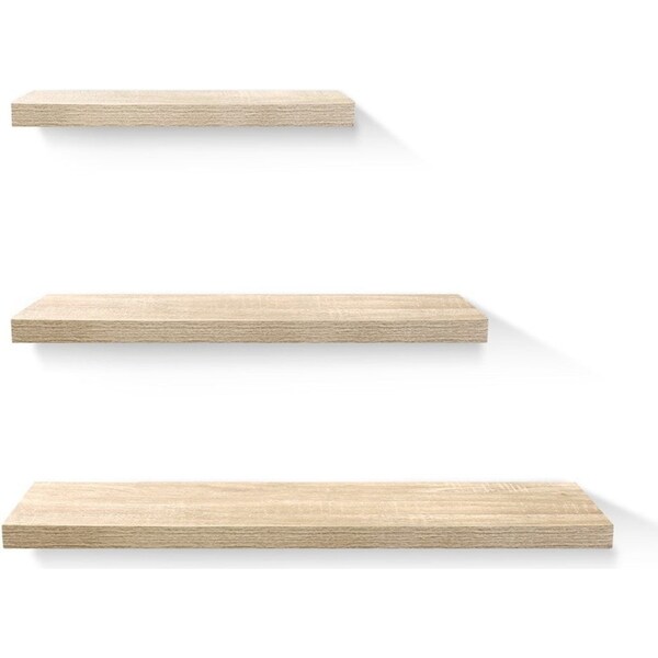 DIY Floating Shelf Set Book Display - Oak