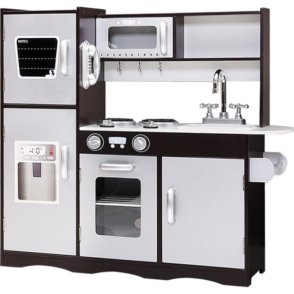 Kids Kitchen and Utensils Pretend Toy Set - Black