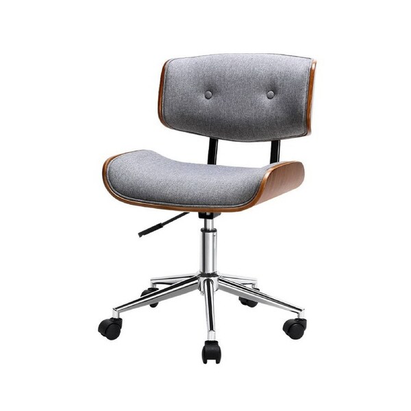 Office Executive Rotating Chair - Grey and Wood