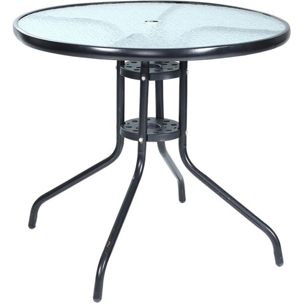 Outdoor Glass Dining and Bar Table Setting - 70cm