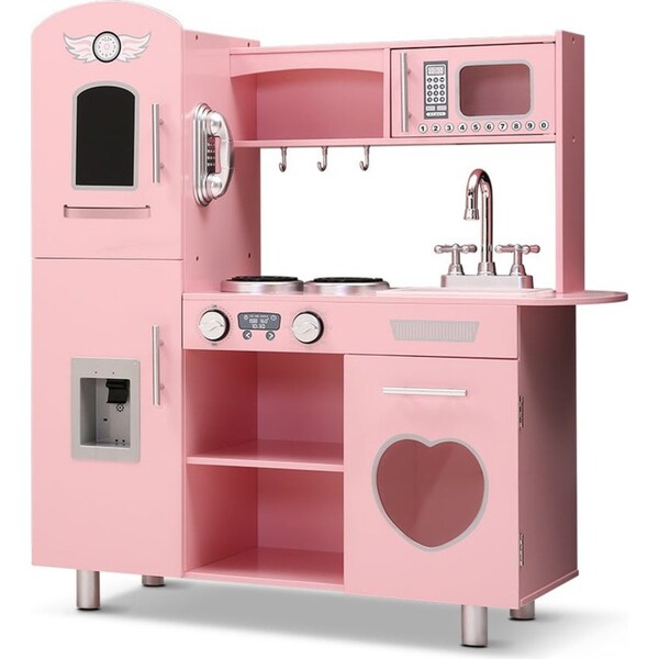 Kids Kitchen and Utensils Pretend Play Food Set - Pink