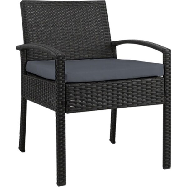 Outdoor Furniture Bistro Wicker Chair - Black