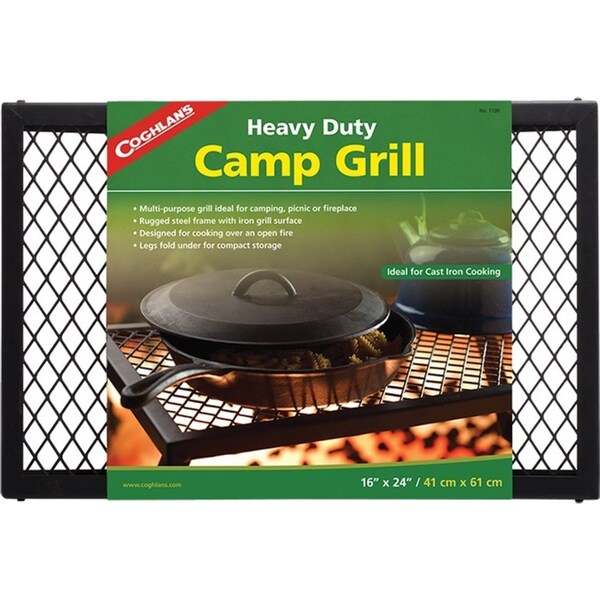 Coghlans 61cm Heavy Duty Camp Grill Camping/Campfire for Cast Iron Cookware BLK