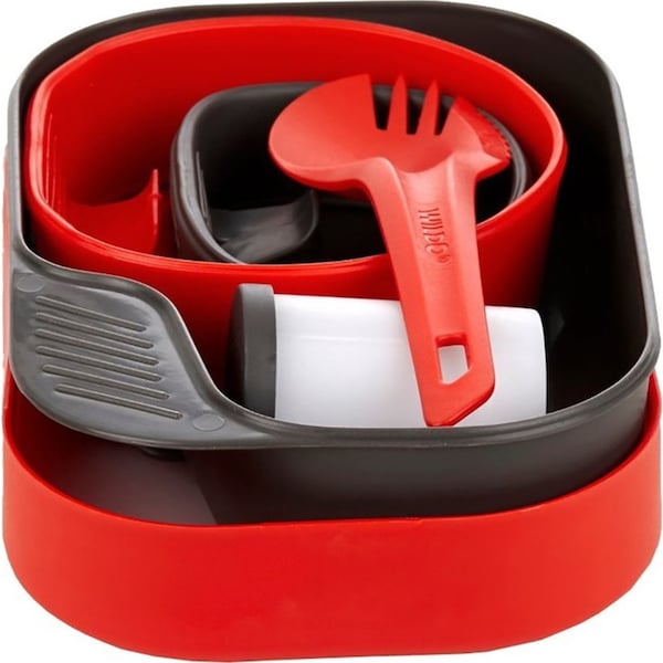 7pc Wildo Camp-A-Box Complete Camping Kit Utensils/Bowl/Plate/Cup Dinner Set Red