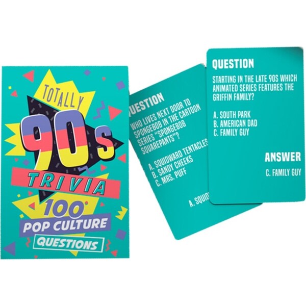 Gift Republic Pop Culture Party 90s Trivia Quiz Knowledge Family Play Card Game