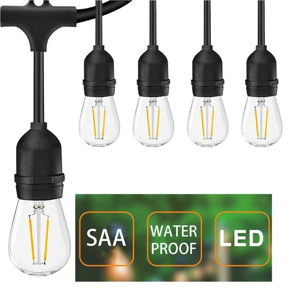 Elora Festoon String Lights LED Outdoor Light Waterproof Xmas Wedding Party 40 Metres (40pcs)