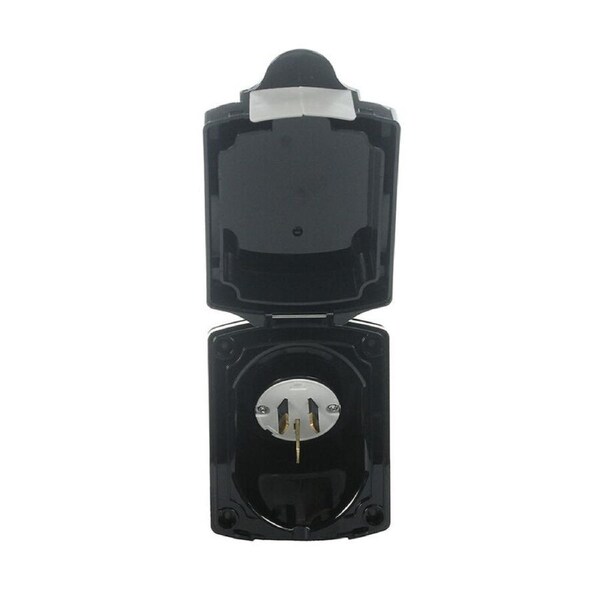 Trader Hippo GSMHPAIBK - Weatherproof Caravan Inlet 15 Amp IP34 Black