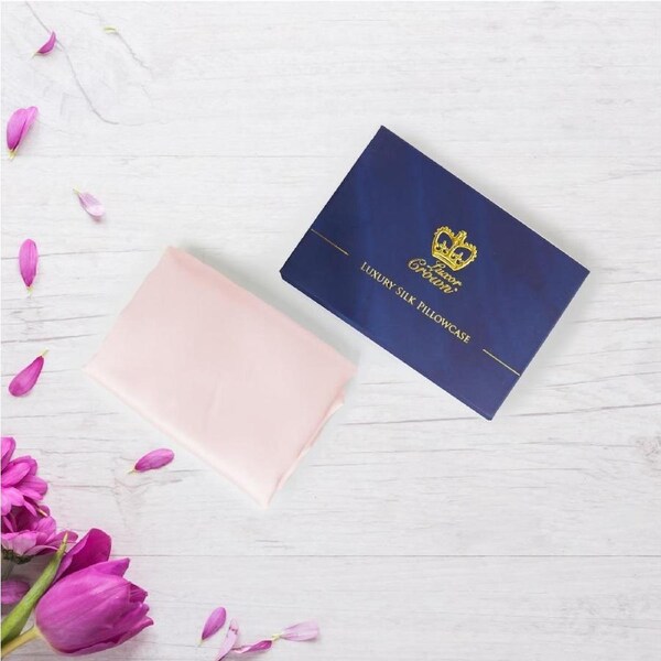 One Piece Luxor Crown 100% Pure Two-Side Mulberry Silk Pillowcase in 20 Colors Champagne