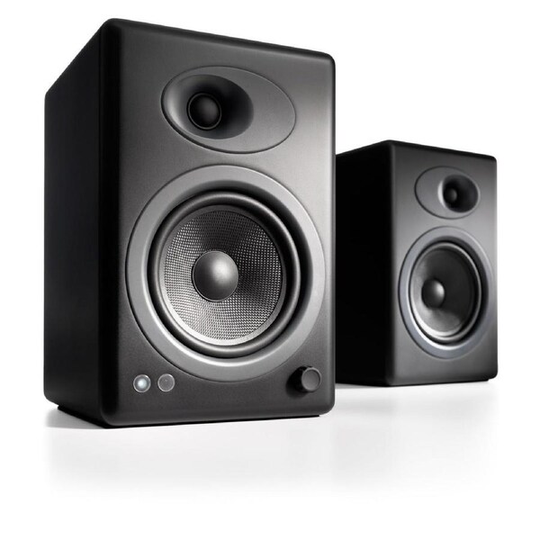 Audioengine A5+ Powered Bookshelf Speakers - Satin Black