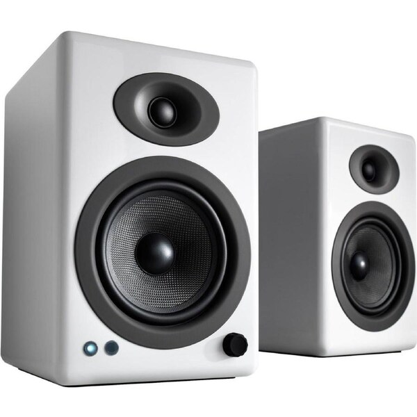 Audioengine A5+ Wireless Powered Bookshelf Speakers - Hi-Gloss White