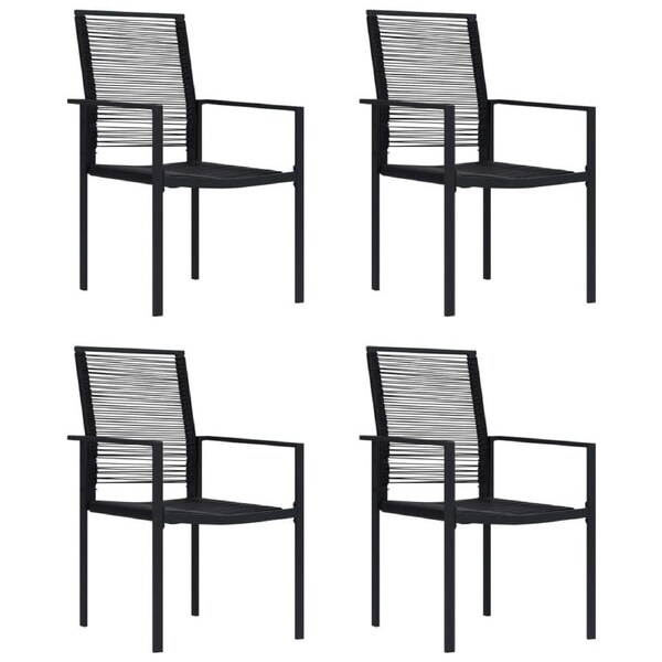 Garden Chairs 4 pcs PVC Rattan Black vidaXL