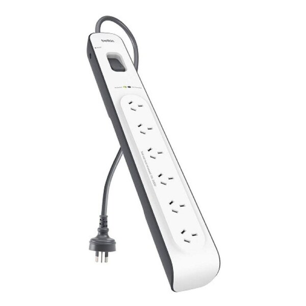 BELKIN 6 - Oulet Surge Protection Strip with 2M Power Cord - White/Grey