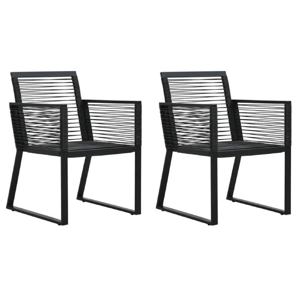 Garden Chairs 2 pcs Black PVC Rattan vidaXL