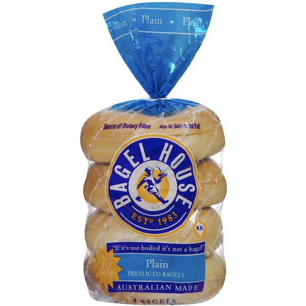 Bagel House Bagels Plain 98% Fat Free 4pk