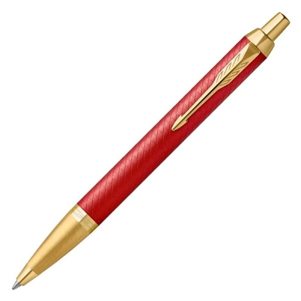 PARKER IM Premium Ballpoint Pen - Matte Red Gold Trim