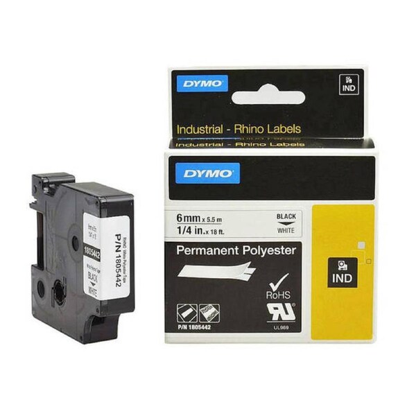 DYMO Black on White 6mm Tape