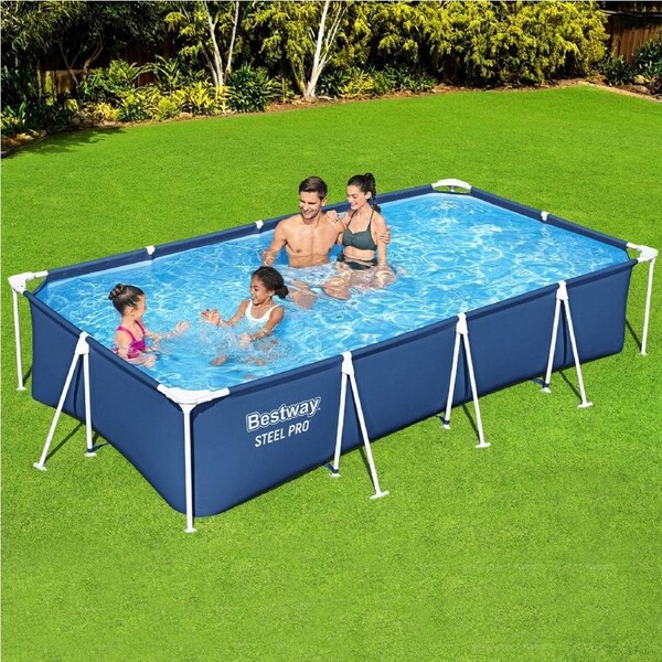 400x211x81cm Bestway Swimming Pool Steel Frame Above Ground Pools 5700L