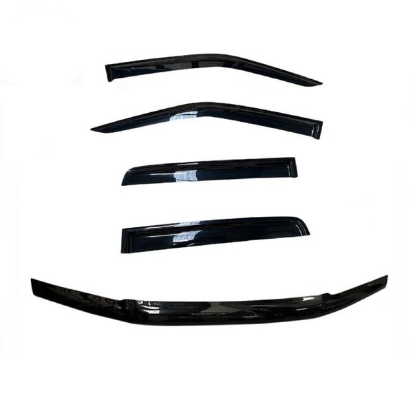 TRADIESCHOICE Bonnet Protector + Weathershields for Nissan Navara D40 2005-2012 Dual Cab - Style and Protection Combined