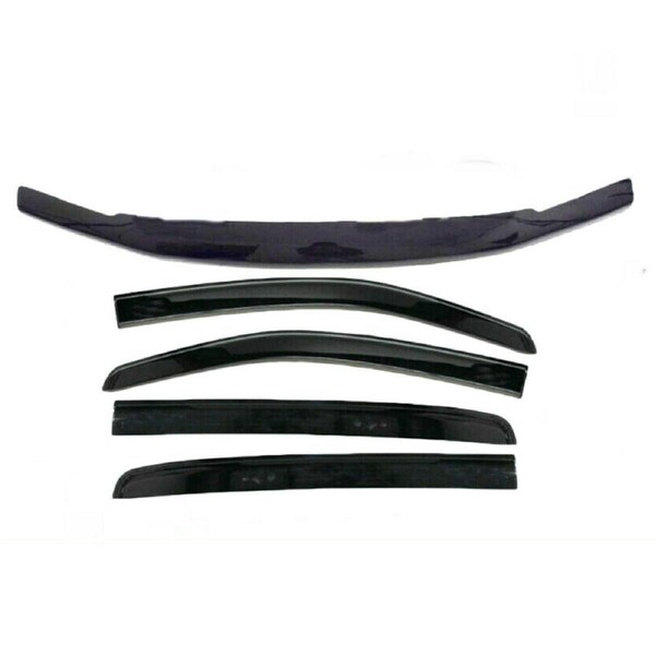 TRADIESCHOICE Bonnet Protector + Weathershields for Nissan Navara D40 2005-2015 Thai Model - Style and Protection