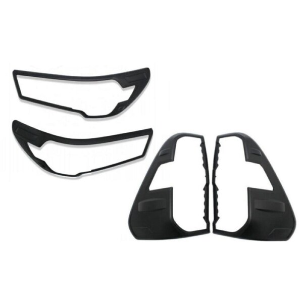 Black Front Rear Tail Light Lamp Cover For Toyota Hilux Mk3 2020 2021 2022 SR5 A
