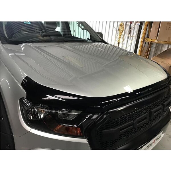 TRADIESCHOICE Bonnet Protector for Ford Ranger PX2 Mk2 Mk3 2015-2021 - Black Tinted Guard