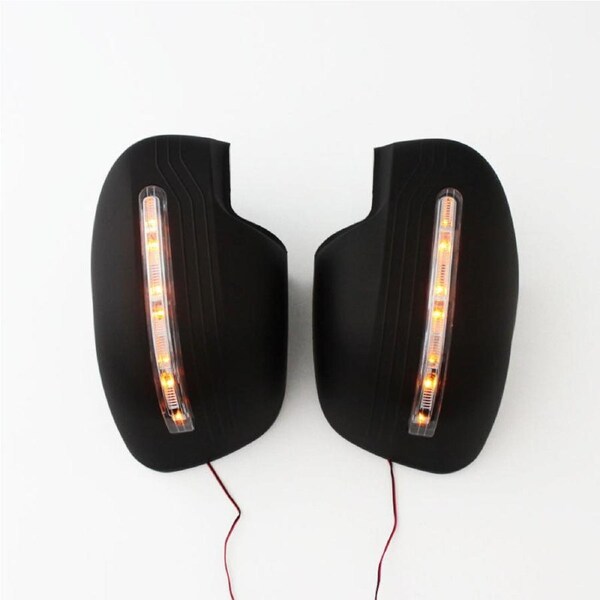 Door Mirror Cover Trim Matte Black with Light to suit Nissan Navara NP300 2015+