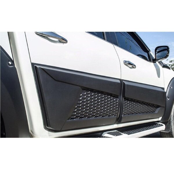 TRADIESCHOICE Side Door Body Moulding Cladding Trim for Nissan Navara NP300 - Matte Black Finish