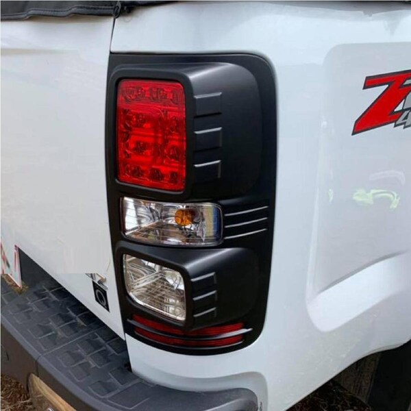 Matte Black Rear Light Trim Cover Surrounds for Holden Colorado 2012 - 2019