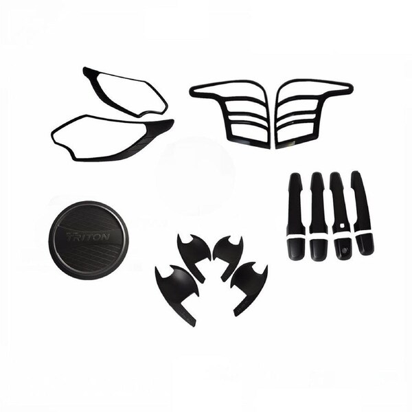 Head Tail Light Cover For Mitsubishi Triton MQ 15-18 Matte Black Gas Tank cover