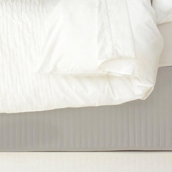 Ardor Boudoir Double Bed Quilted Valance Bedding Skirt Fit Base Cover Silver