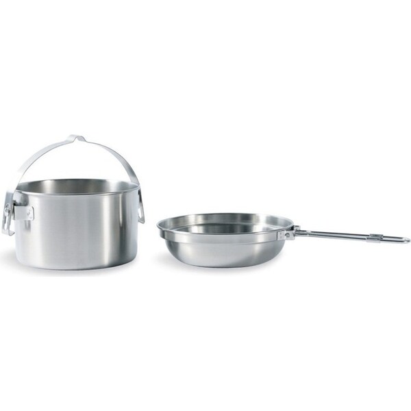 Tatonka Scout Kettle Pot & Pan Set 1.0L Stainless Steel/Lightweight Food/Cooking