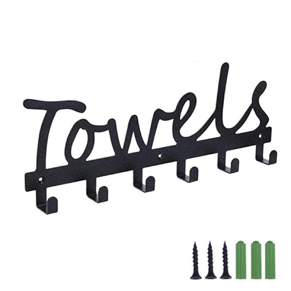 Catzon Aesthetic Bathroom Towel Rack for Wall Mount Space Saving Towel Holder 6 Hooks