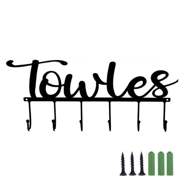 Catzon Aesthetic Bathroom Towel Rack for Wall Mount Space Saving Towel Holder Hooks -H