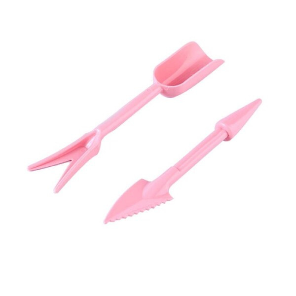 Catzon 2 Packs Succulent Transplanting Miniature Fairy Planting Mini Garden Hand Tools Set for Gardening Plant Care -Pink