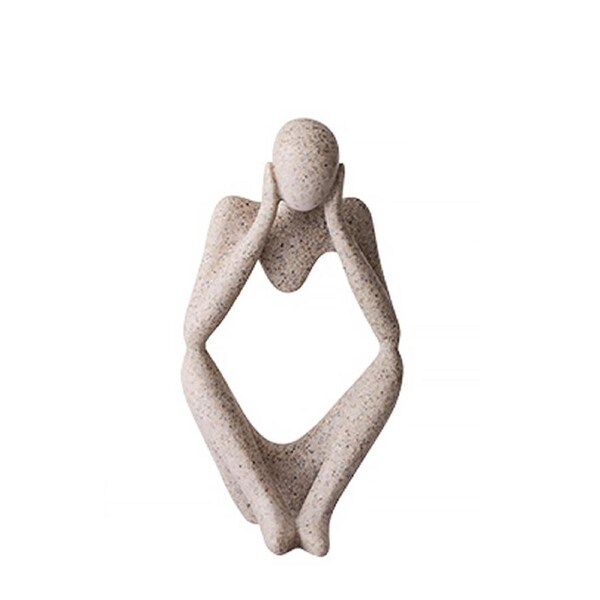Catzon The Thinker Resin Statues for Home Decor Modern Home Office Shelf Desktop Bookshelf Decor -Focuser
