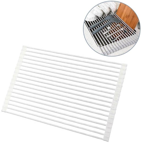 Catzon Over The Sink Multipurpose Roll-Up Dish Drying Rack 52*33CM-White