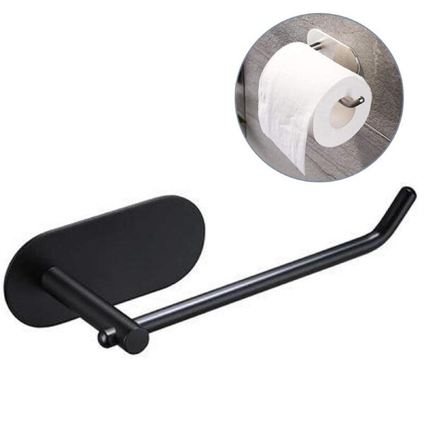 Catzon Stainless Steel Self Adhesive Paper Towel Holder Under Kitchen Cabinet Holder Wall Mount-Black