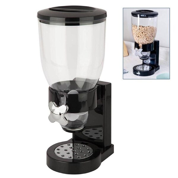 Catzon Dry Food Cereal Control Convenient Storage Single Control Black