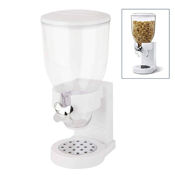 Catzon Dry Food Cereal Control Convenient Storage Single Control White