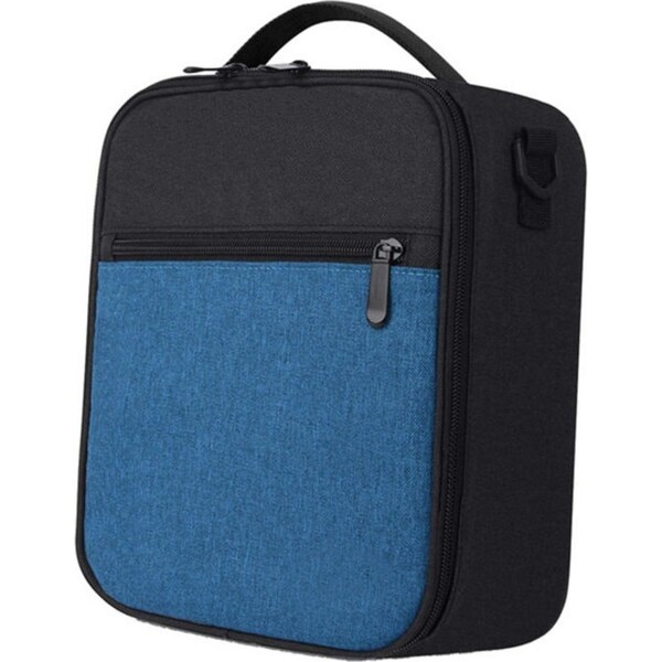 Catzon Insulated Lunch Bag Tough Reusable Adult Lunchbox With Water Bottle Holder -Blue