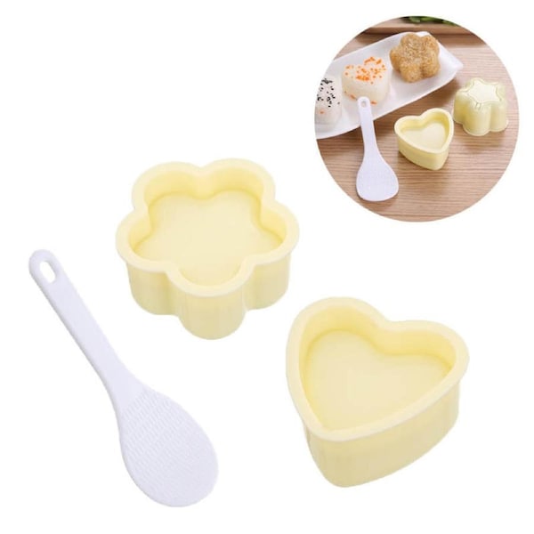 Catzon 2 Pcs Rice Ball Mold Heart-Shaped Sushi Mold for Bento or Japanese Boxed Meal