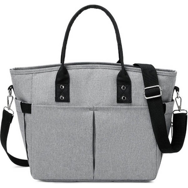 Catzon Insulated Lunch Bags Large Tote Adult Lunch Box with Shoulder Strap Side Pockets Gray