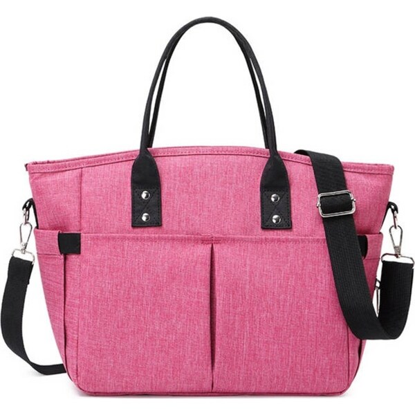 Catzon Insulated Lunch Bags Large Tote Adult Lunch Box with Shoulder Strap Side Pockets RoseRed